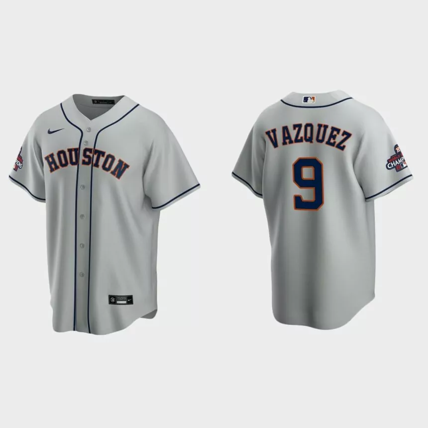 Houston Astros Christian Vazquez 2022 World Series Champions Gray Replica Jersey
