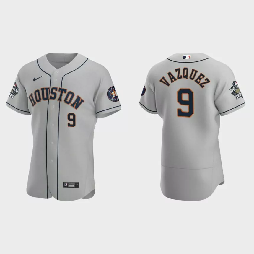 Houston Astros Christian Vazquez 2022 World Series Gray Authentic Jersey