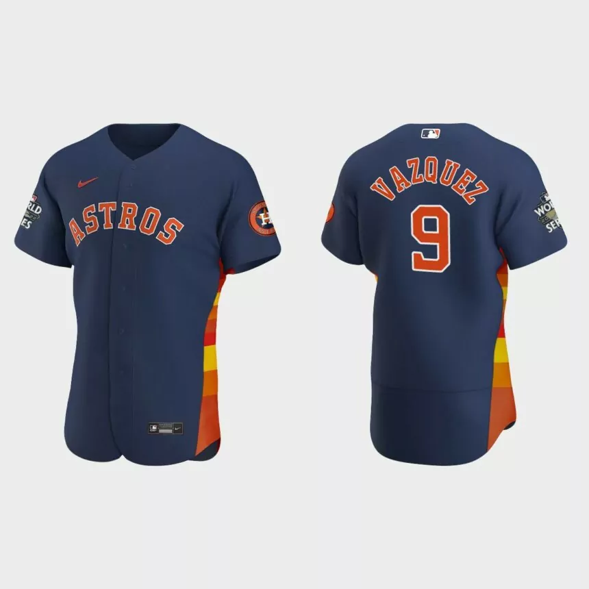 Houston Astros Christian Vazquez 2022 World Series Navy Authentic Jersey