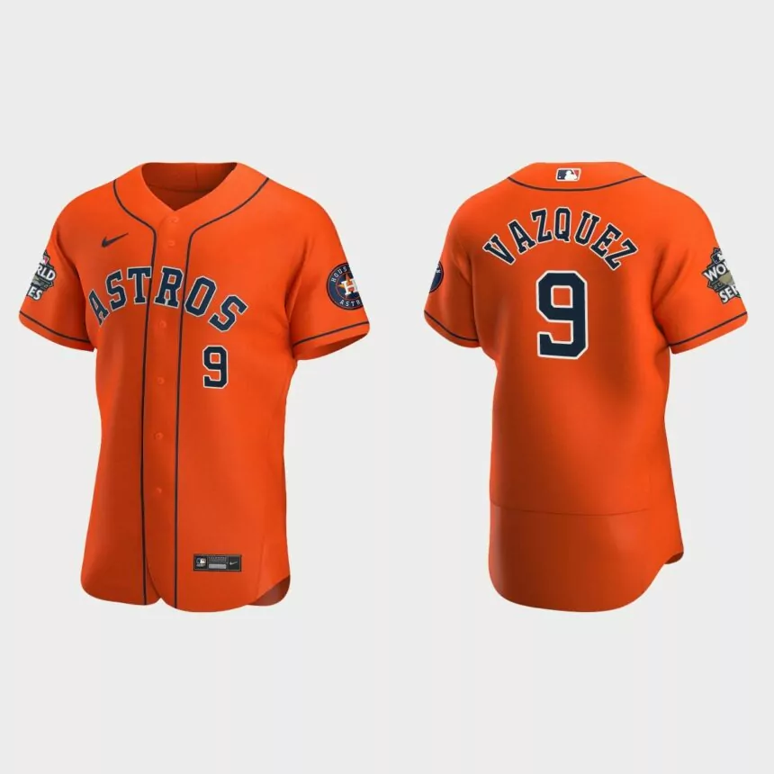 Houston Astros Christian Vazquez 2022 World Series Orange Authentic Jersey