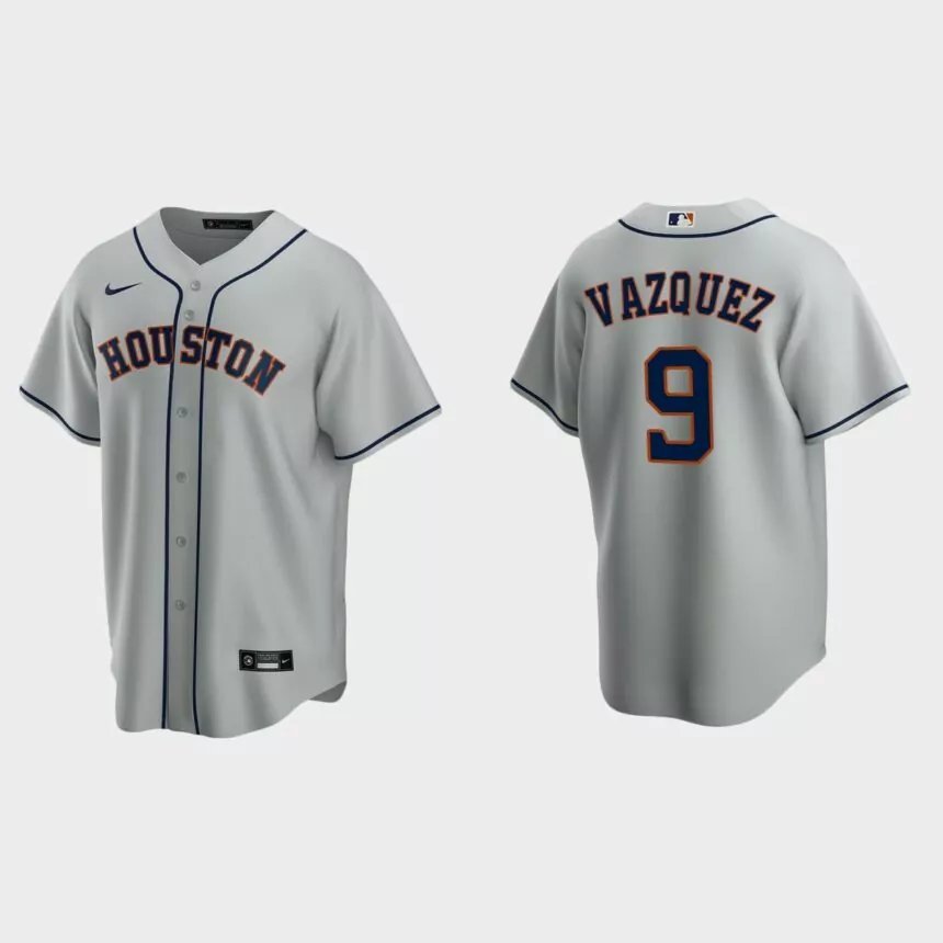 Houston Astros Christian Vazquez Replica Road Jersey – Gray