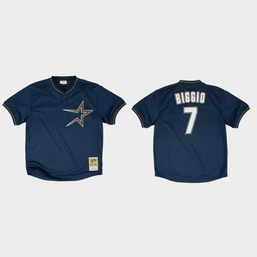Houston Astros Craig Biggio #7 Navy 1997 Authentic BP Mesh Jersey