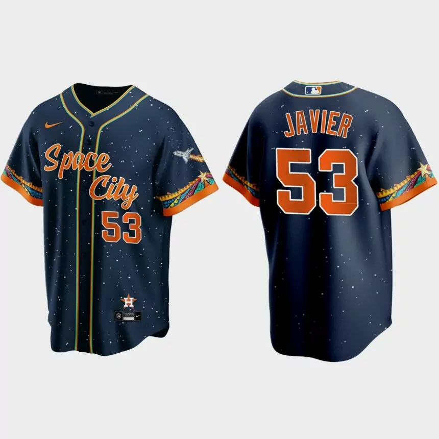 Houston Astros Cristian Javier 2021 City Connect Replica Jersey – Navy