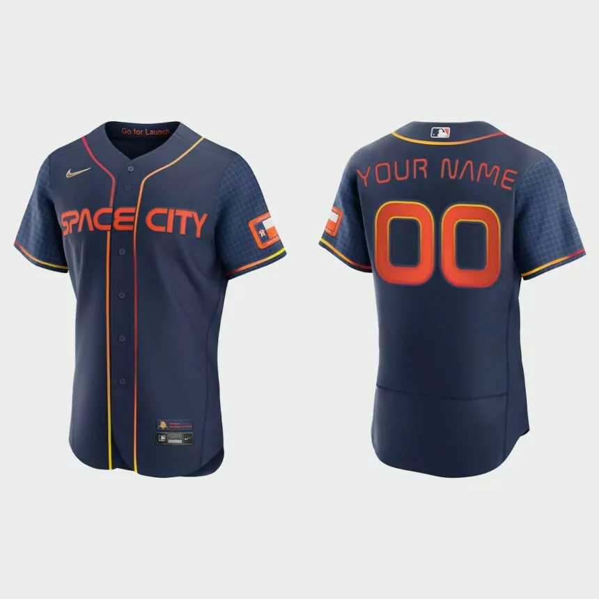 Houston Astros Custom 2022 City Connect Authentic Jersey – Navy