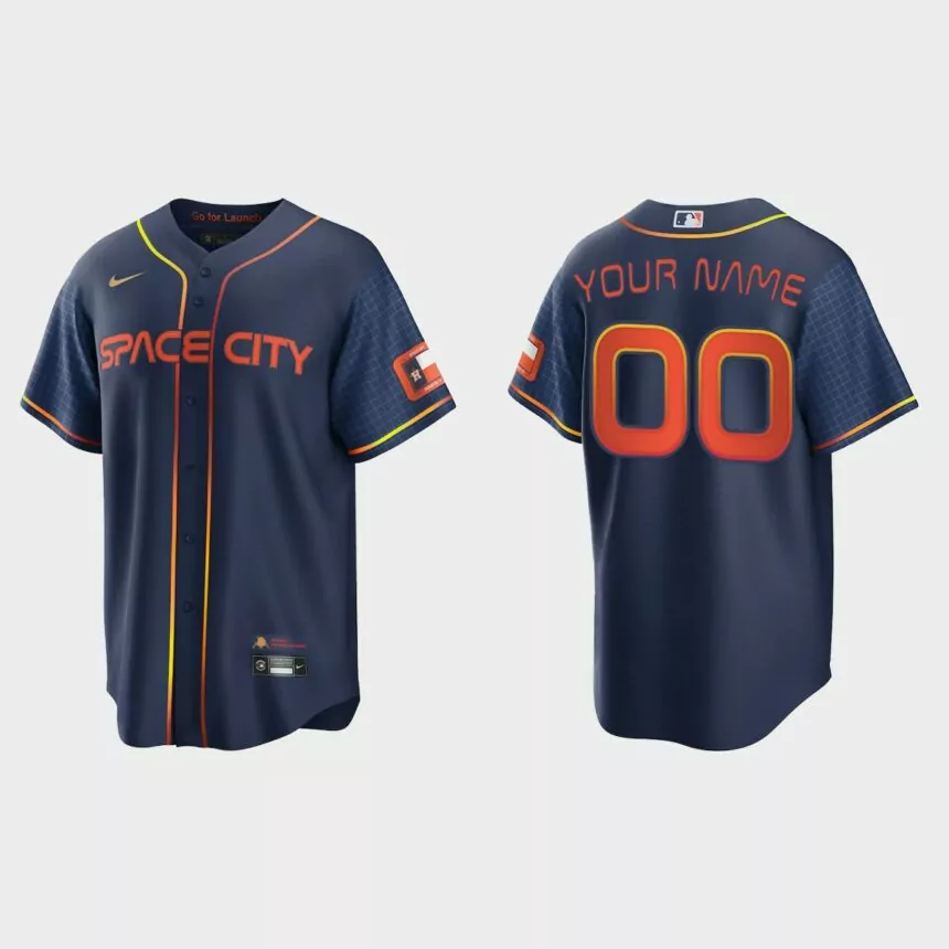 Houston Astros Custom 2022 City Connect Replica Jersey – Navy