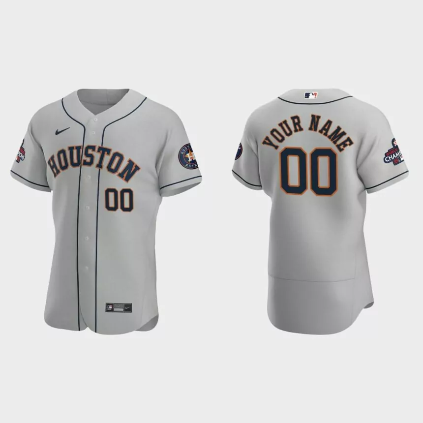 Houston Astros Custom 2022 World Series Champions Gray Authentic Jersey