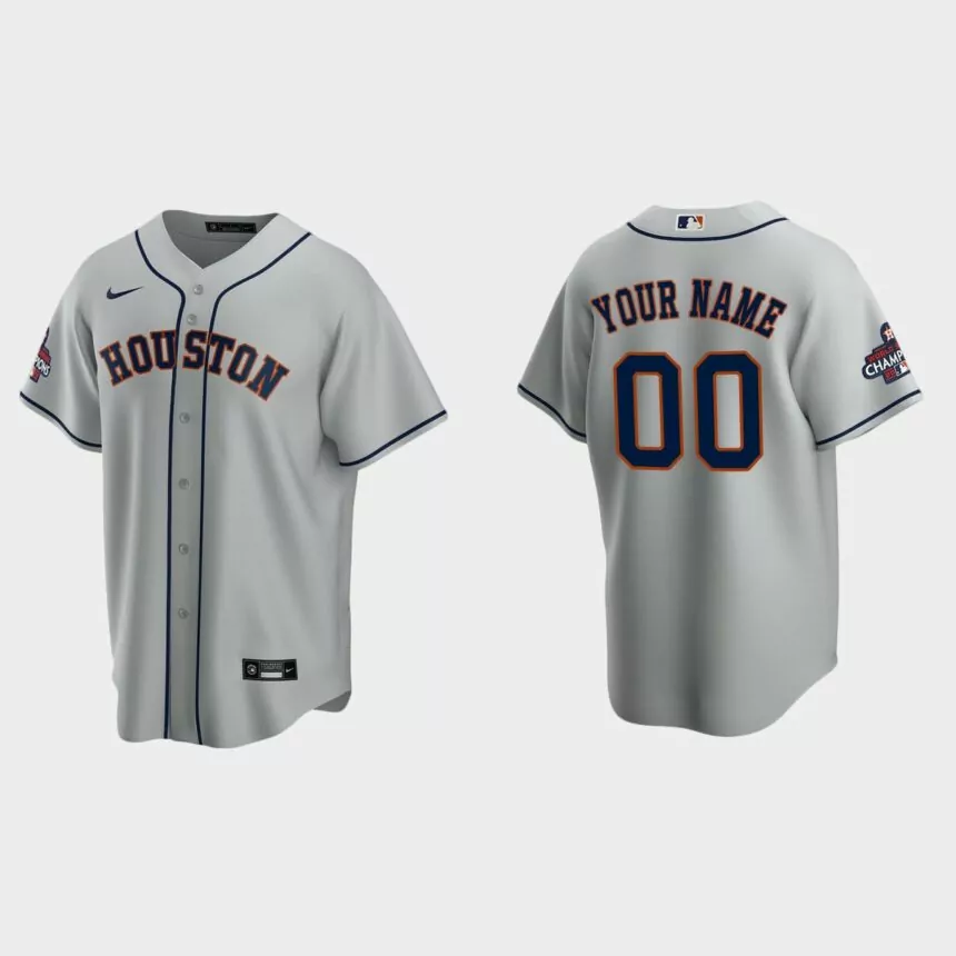 Houston Astros Custom 2022 World Series Champions Gray Replica Jersey