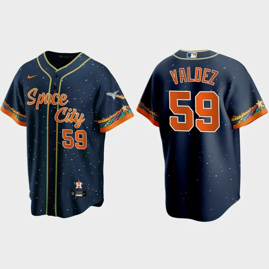 Houston Astros Framber Valdez 2021 City Connect Replica Jersey – Navy