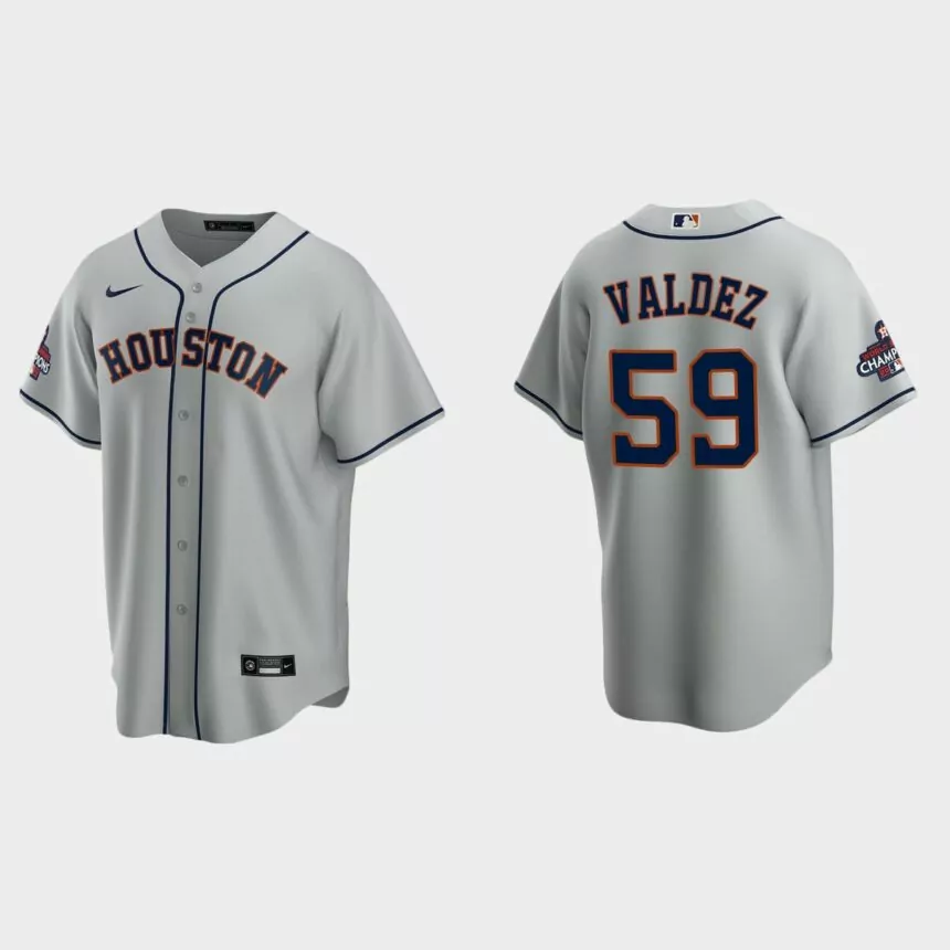 Houston Astros Framber Valdez 2022 World Series Champions Gray Replica Jersey