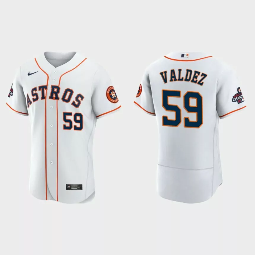 Houston Astros Framber Valdez 2022 World Series Champions White Authentic Jersey