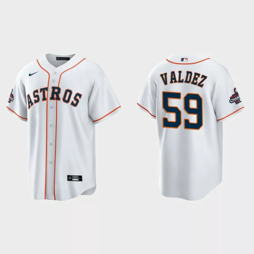 Houston Astros Framber Valdez 2022 World Series Champions White Replica Jersey