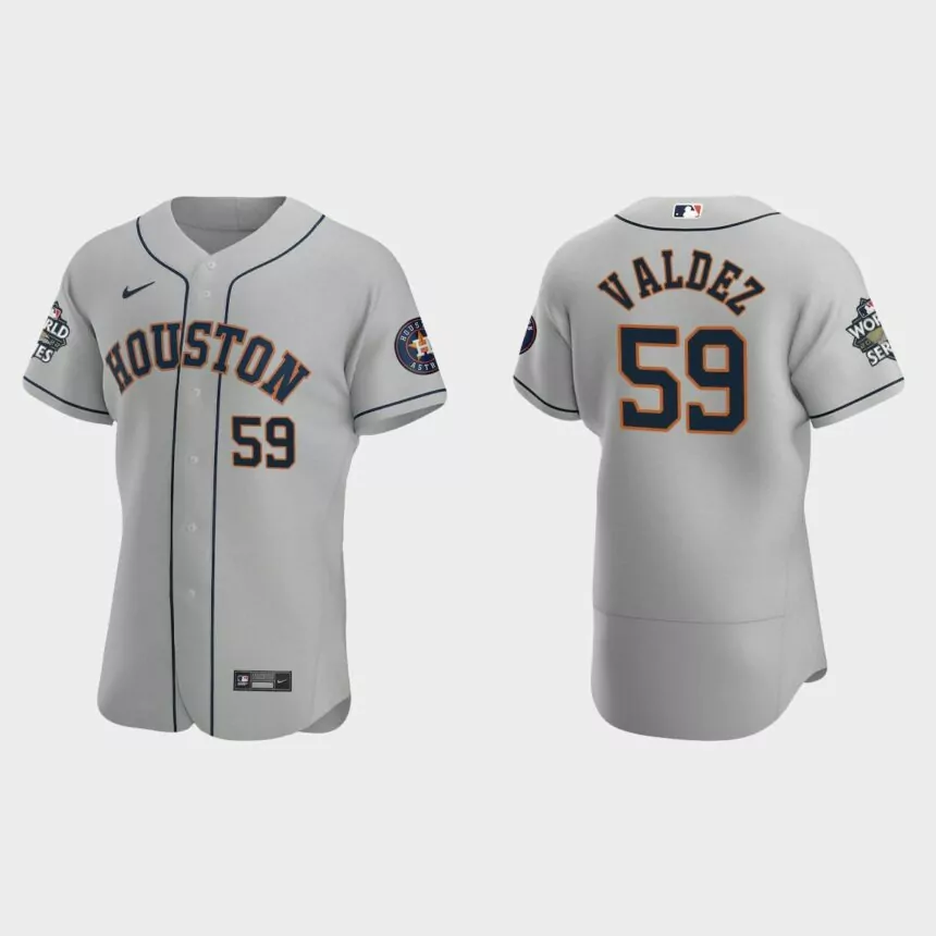 Houston Astros Framber Valdez 2022 World Series Gray Authentic Jersey