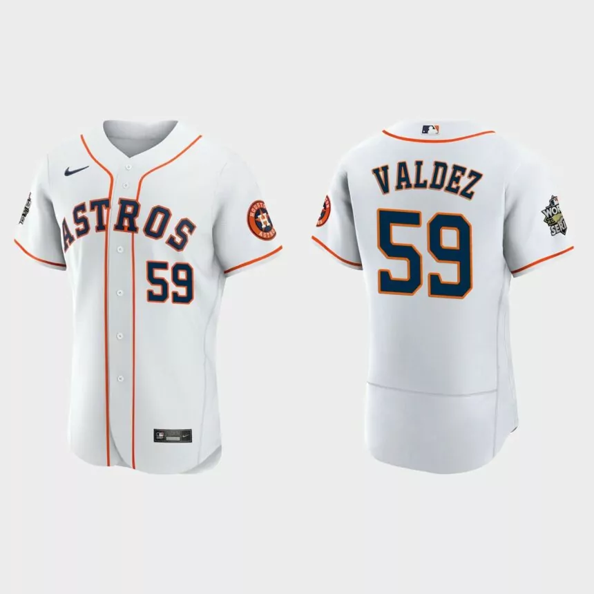 Houston Astros Framber Valdez 2022 World Series White Authentic Jersey