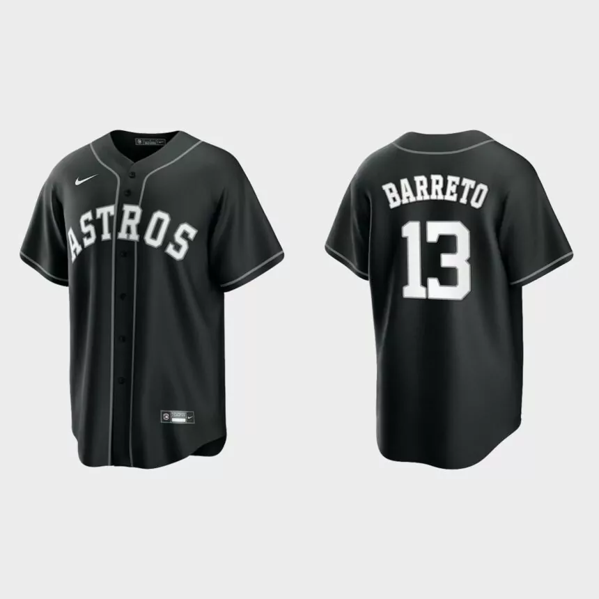 Houston Astros Franklin Barreto Replica Official Jersey – Black White