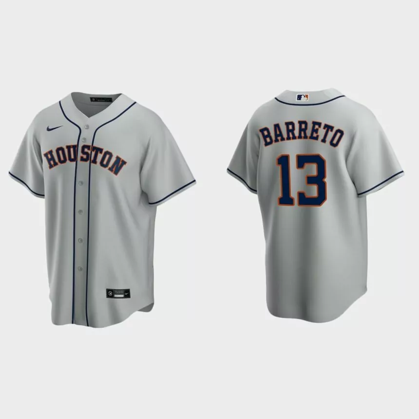 Houston Astros Franklin Barreto Replica Road Jersey – Gray
