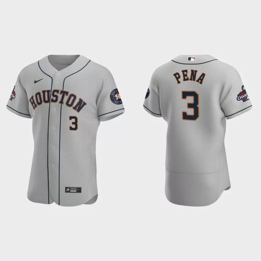 Houston Astros Jeremy Pena 2022 World Series Champions Gray Authentic Jersey
