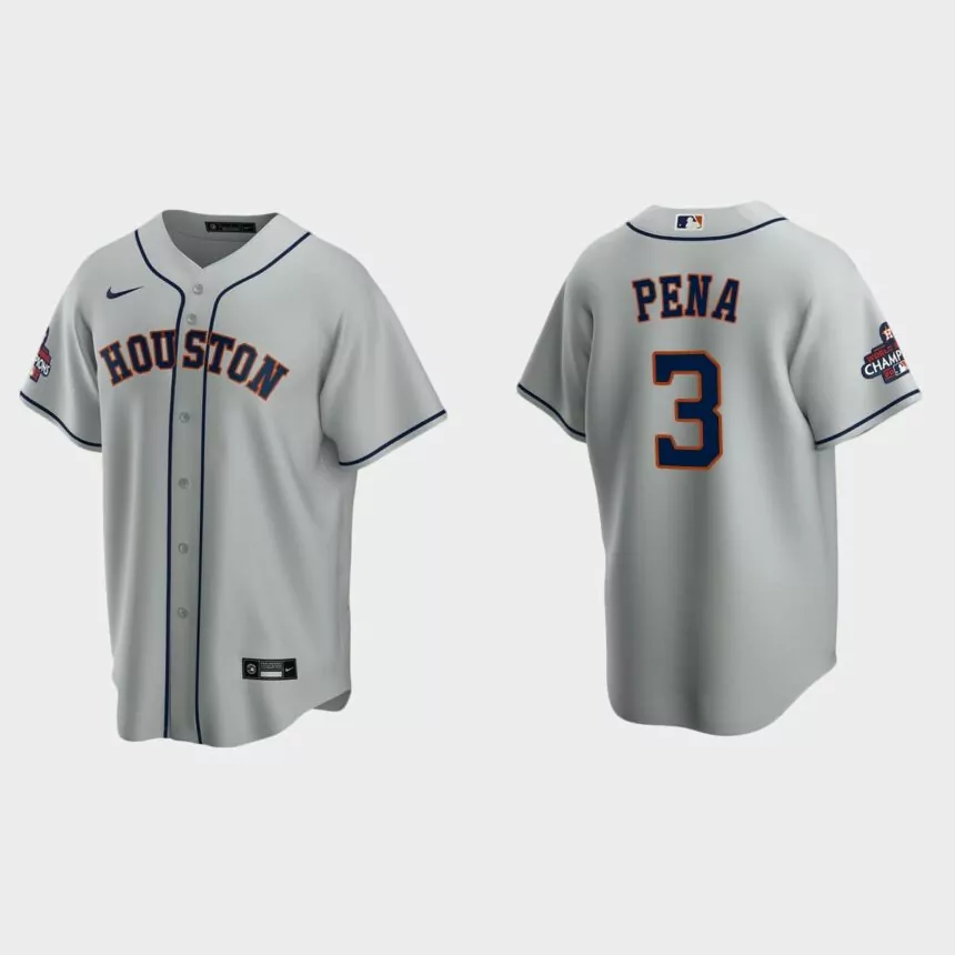 Houston Astros Jeremy Pena 2022 World Series Champions Gray Replica Jersey