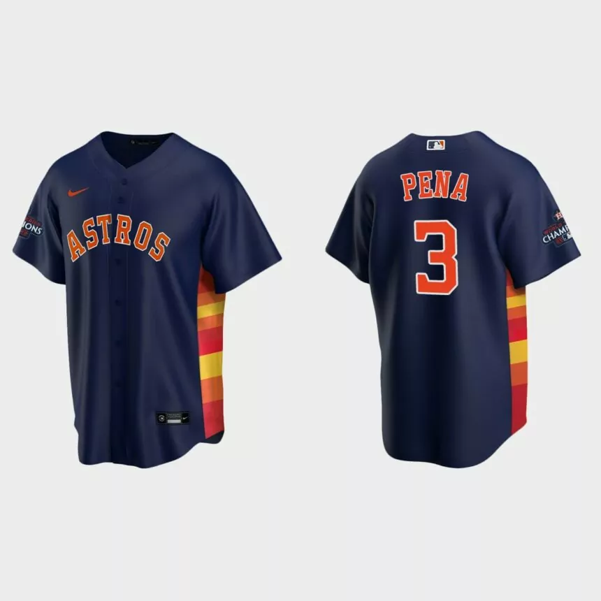 Houston Astros Jeremy Pena 2022 World Series Champions Navy Replica Jersey