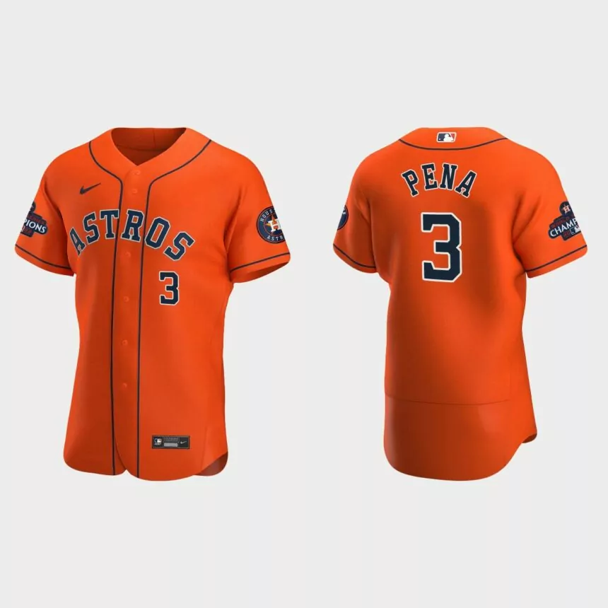 Houston Astros Jeremy Pena 2022 World Series Champions Orange Authentic Jersey