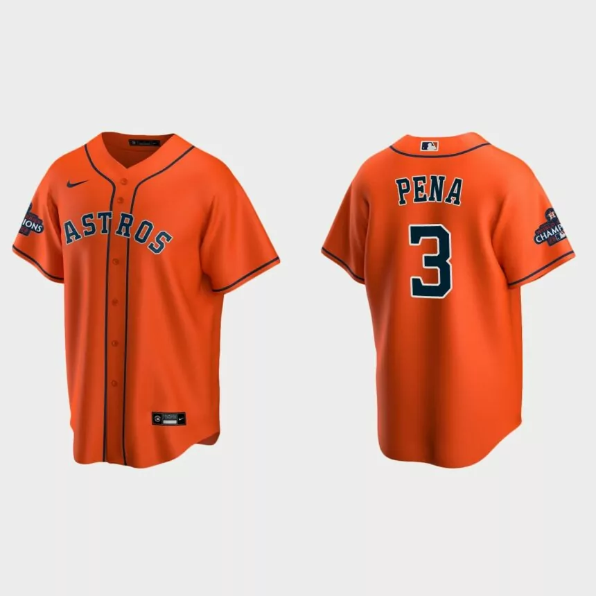 Houston Astros Jeremy Pena 2022 World Series Champions Orange Replica Jersey