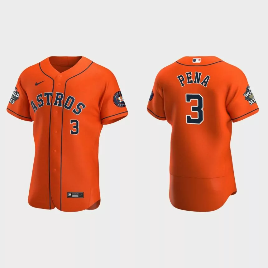 Houston Astros Jeremy Pena 2022 World Series Orange Authentic Jersey