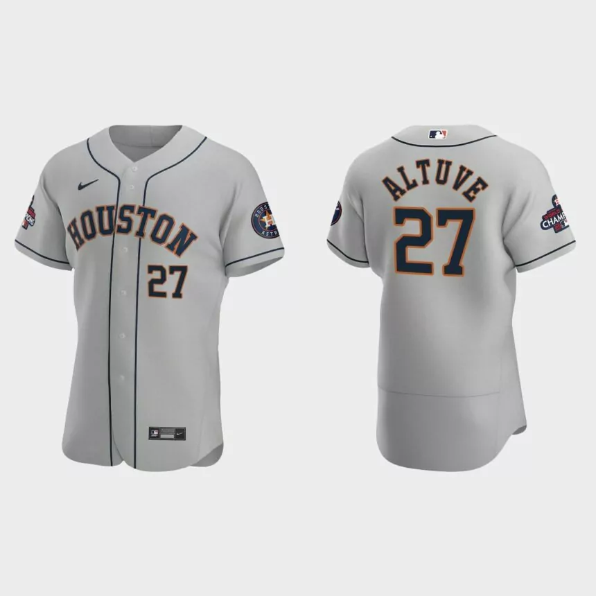 Houston Astros Jose Altuve 2022 World Series Champions Gray Authentic Jersey