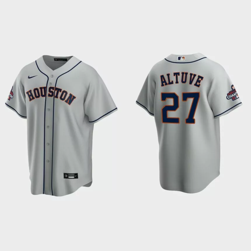 Houston Astros Jose Altuve 2022 World Series Champions Gray Replica Jersey