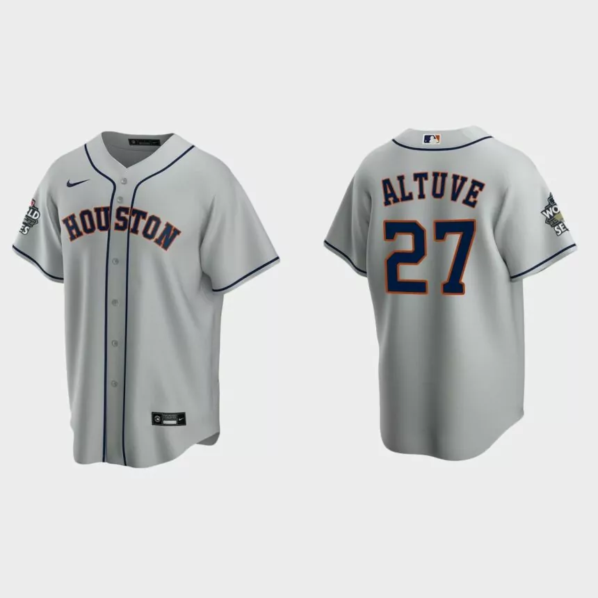 Houston Astros Jose Altuve 2022 World Series Gray Replica Jersey