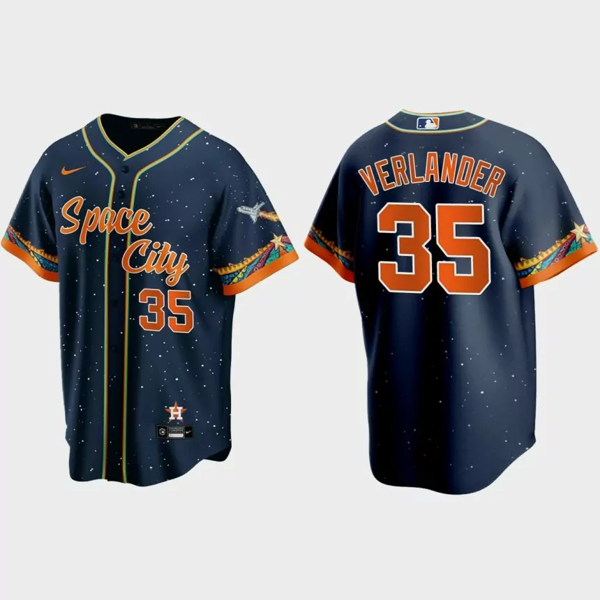 Houston Astros Justin Verlander 2021 City Connect Replica Jersey – Navy