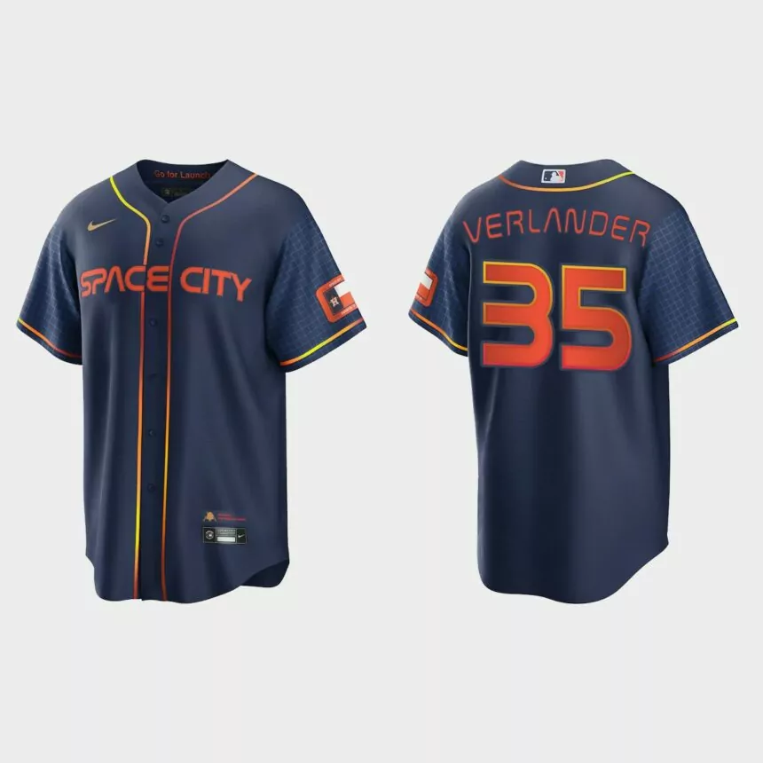 Houston Astros Justin Verlander 2022 City Connect Replica Jersey – Navy