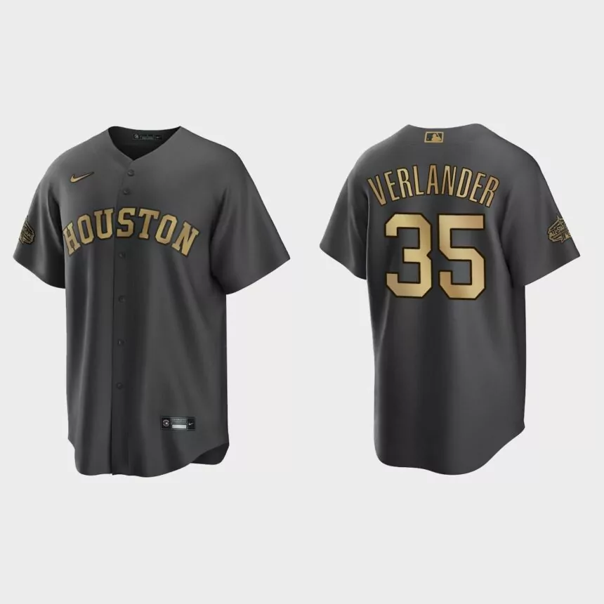 Houston Astros Justin Verlander 2022 MLB All-Star Game Replica Jersey – Charcoal