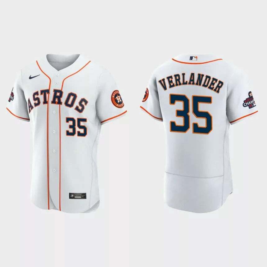 Houston Astros Justin Verlander 2022 World Series Champions White Authentic Jersey