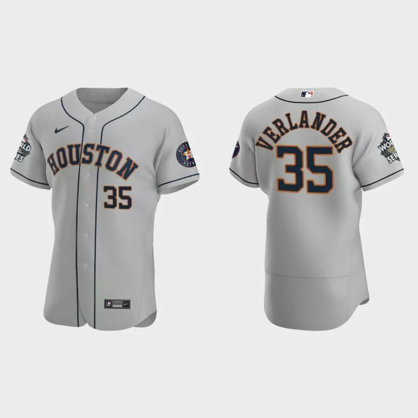 Houston Astros Justin Verlander 2022 World Series Gray Authentic Jersey