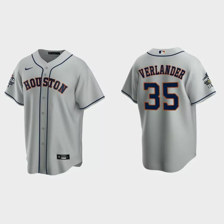 Houston Astros Justin Verlander 2022 World Series Gray Replica Jersey