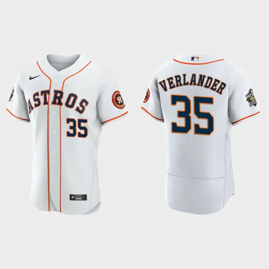 Houston Astros Justin Verlander 2022 World Series White Authentic Jersey