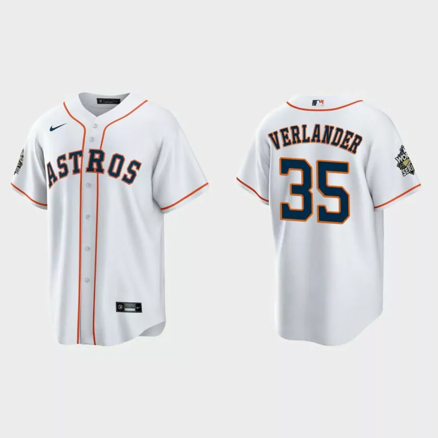 Houston Astros Justin Verlander 2022 World Series White Replica Jersey
