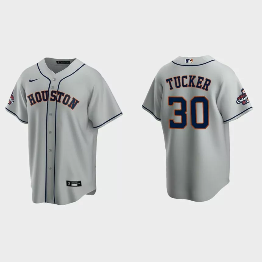 Houston Astros Kyle Tucker 2022 World Series Champions Gray Replica Jersey