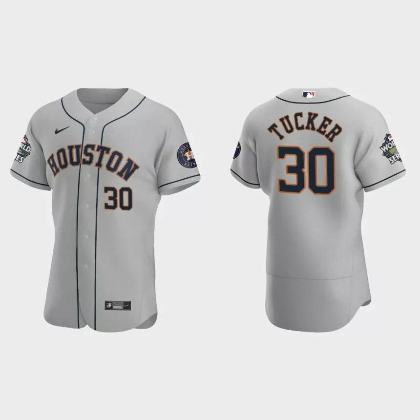 Houston Astros Kyle Tucker 2022 World Series Gray Authentic Jersey