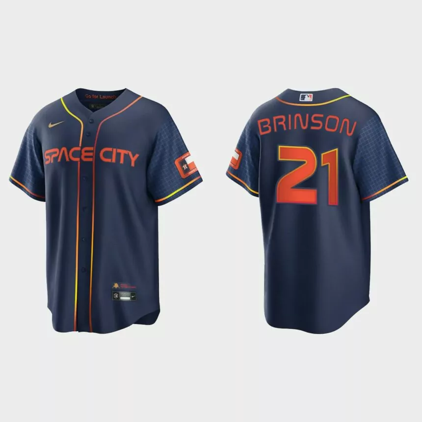 Houston Astros Lewis Brinson 2022 City Connect Replica Jersey – Navy