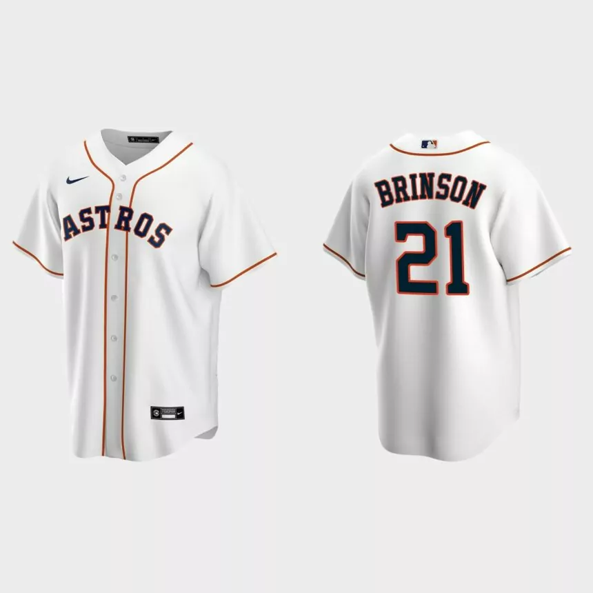 Houston Astros Lewis Brinson Replica Home Jersey – White