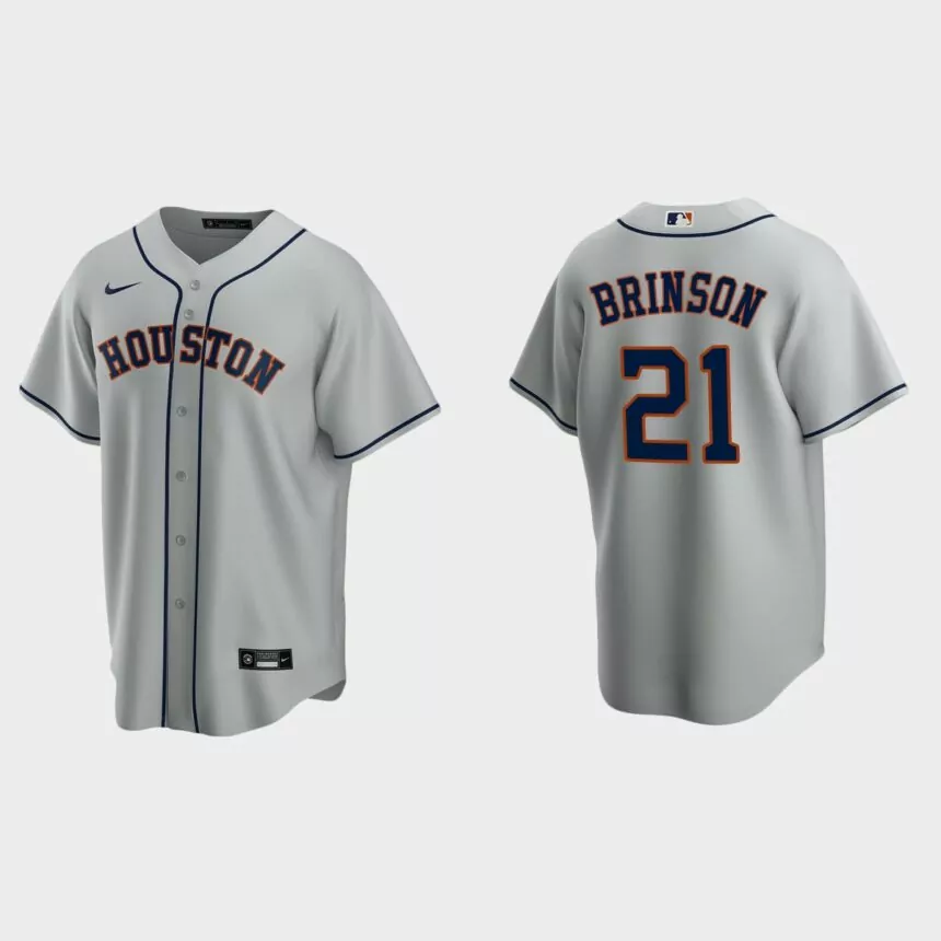 Houston Astros Lewis Brinson Replica Road Jersey – Gray
