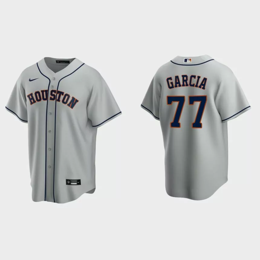 Houston Astros Luis Garcia Replica Road Jersey – Gray
