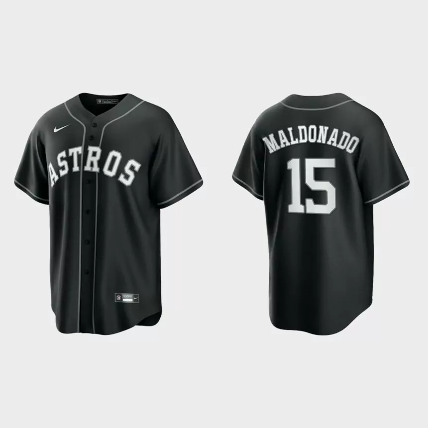Houston Astros Martin Maldonado 2021 All Black Fashion Replica Jersey – Black White