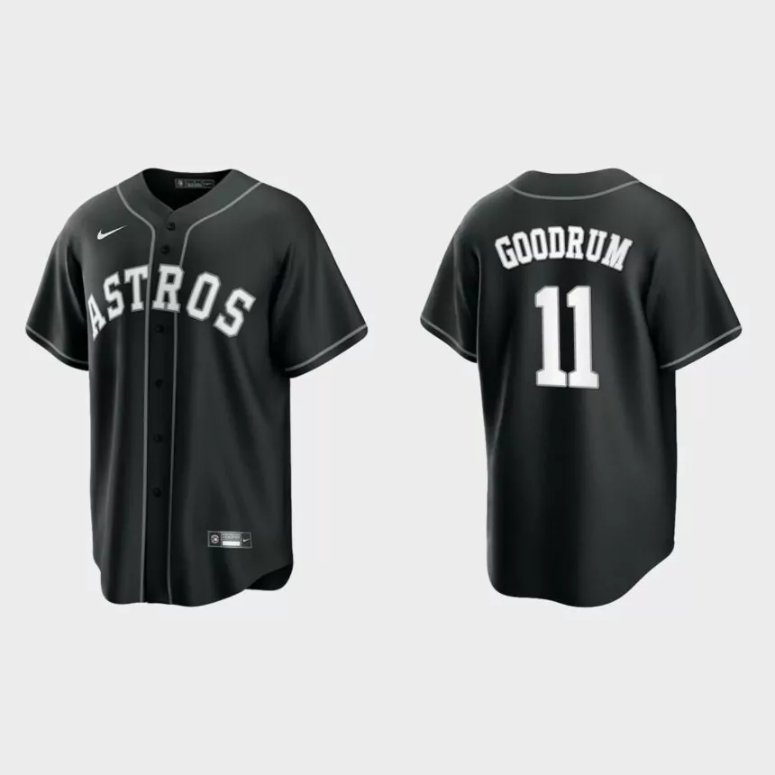 Houston Astros Niko Goodrum Replica Official Jersey – Black White