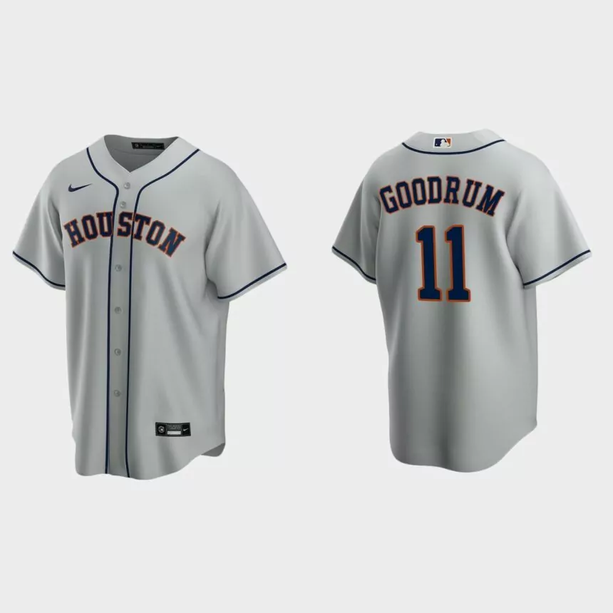 Houston Astros Niko Goodrum Replica Road Jersey – Gray