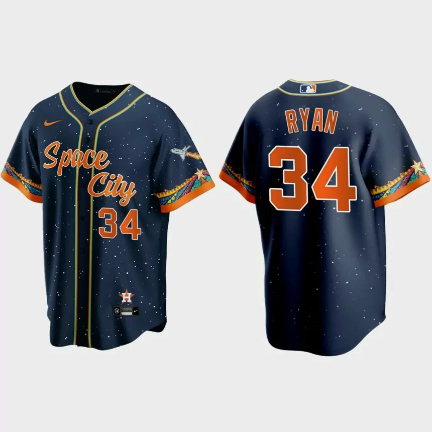 Houston Astros Nolan Ryan 2021 City Connect Replica Jersey – Navy