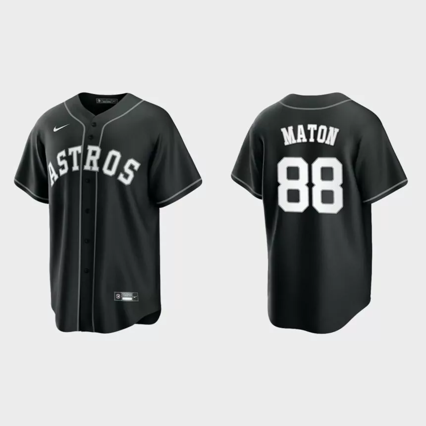 Houston Astros Phil Maton Replica Official Jersey – Black White