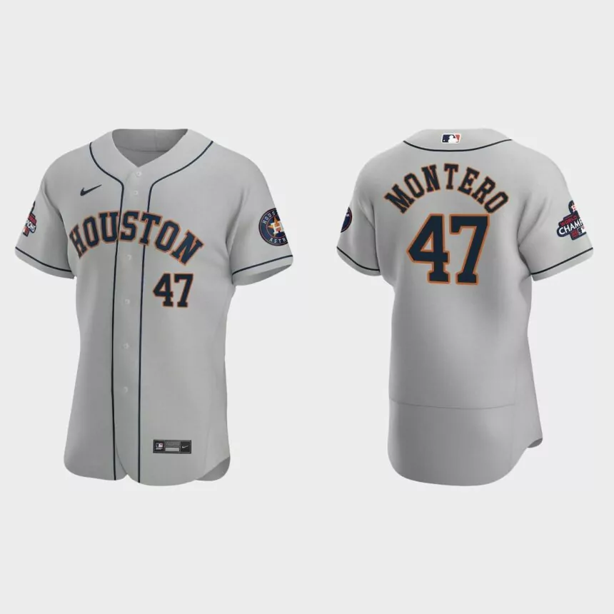 Houston Astros Rafael Montero 2022 World Series Champions Gray Authentic Jersey