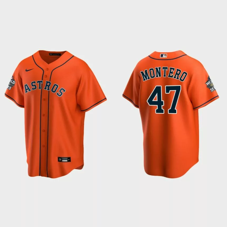Houston Astros Rafael Montero 2022 World Series Orange Replica Jersey
