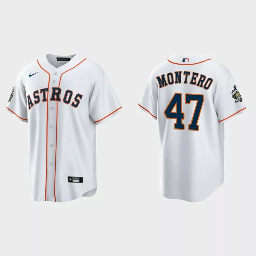 Houston Astros Rafael Montero 2022 World Series White Replica Jersey